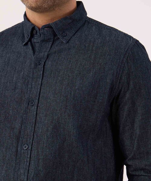 Camisa Regular Tono Azul Oscuro image number null